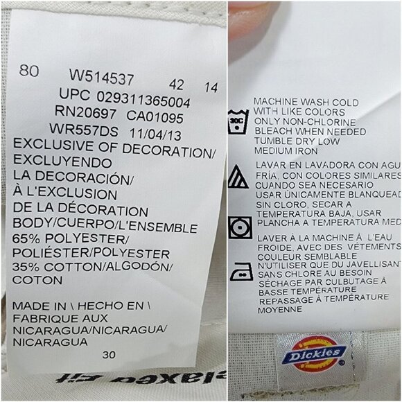 Dickies Flex Cargo Shorts Mens 30 Relaxed Fit Beige Khaki Pockets Twill Workwear - Picture 11 of 16